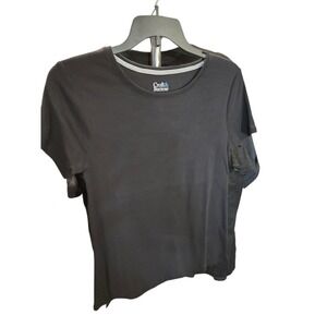 Croft & Barrow The Classic Tee Women PXS Black Cotton Short Sleeve Crew Neck Top